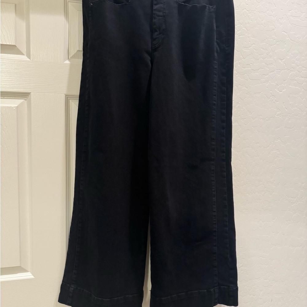 Maeve Anthropologie Black Wide Leg Jeans 38x32